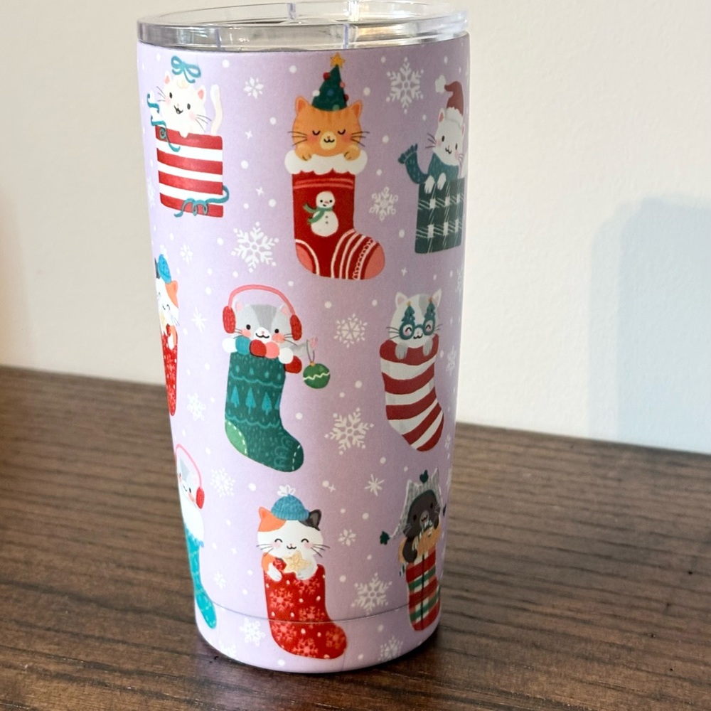 🐈🎄Clementine Christmas Cat Tumbler 20 oz. NEW